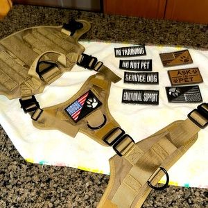 brand new dog harness w training patches!